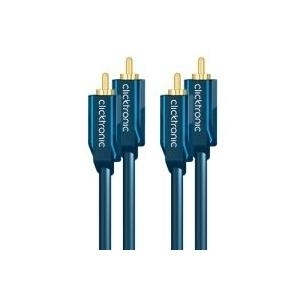Stereo Audiokabel (2x Cinch-Stecker/2x Cinch-Stecker) - 2,0 m Cinch-Koaxialkabel für kraftvollen Stereoklang von Clicktronic