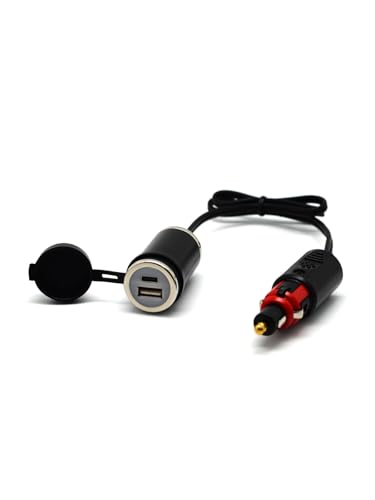 Cliff Top Din USB Ladegerät Din USB Adapter 36W PD USB-C und QC 3.0 Motorrad Austauschbares USB Ladegerät für Din und Zigarettensteckdosen von Cliff Top