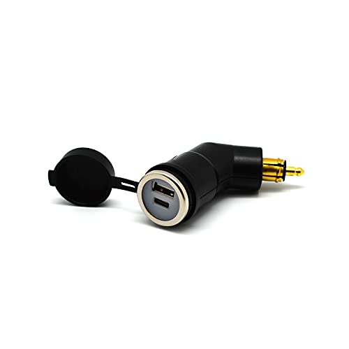 Cliff Top Motorcycle Din Hella USB-Ladegerät 36 W PD USB C und QC 3.0 kompatibel mit BMW Motorrädern (abgewinkelt) von Cliff Top