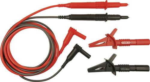 Cliff CIH29892 Sicherheits-Messleitungs-Set [Stecker 4mm - Prüfspitze] 1.20m Rot, Schwarz 1St. von Cliff