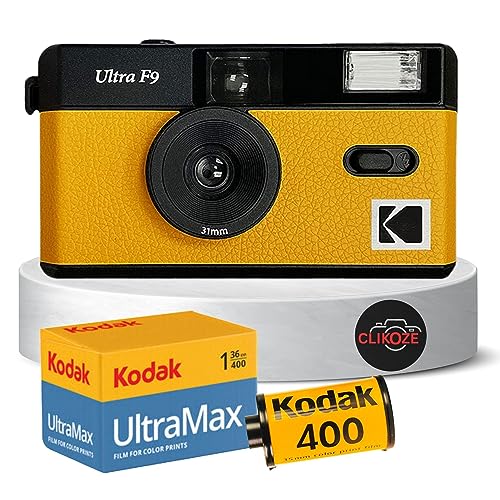 Wiederverwendbares Filmkamera-Set enthält eine gelbe Kodak Ultra-F9-Filmkamera, Kodak Ultramax 35 mm Film, 36 Belichtungen und Clikoze Kamerafilm-Fotografie-Tipps Karte Wiederverwendbares Filmkamera-Set enthält eine gelbe Kodak Ultra-F9-Filmkamera, Kodak Ultramax 35 mm Film, 36 Belichtungen und Clikoze Kamerafilm-Fotografie-Tipps Karte von Clikoze