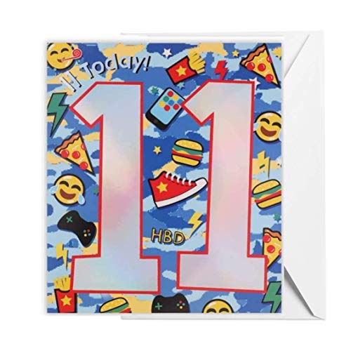 Clintons: Emoji 11 Today, 11th Birthday, Boy | for him 11 x 15 cm von Clintons