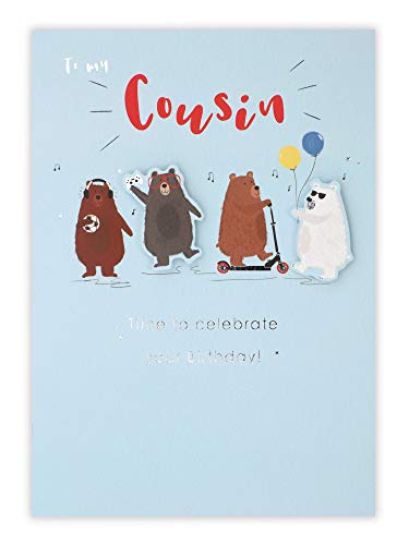 Clintons: Geburtstagskarte für Cousin mit lustigen Bären, 11 x 15 cm von Clintons