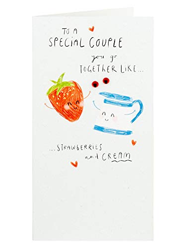 Clintons: Glückwunschkarte zum Hochzeitstag für Paare, Erdbeeren und Creme, 11 x 15 cm von Clintons