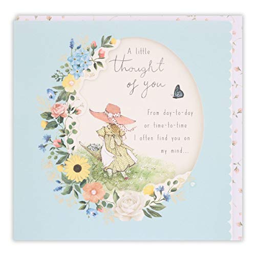 Clintons: Karte mit Aufschrift "Girl With Flowers In Field, Thinking of You", 11 x 15 cm von Clintons