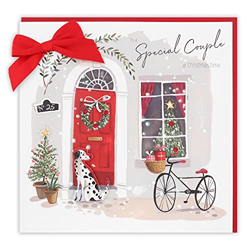 Clintons: Red Door To Special Couple Weihnachtskarte mit Hundemotiv von Clintons