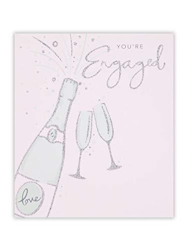 Clintons: Verlobungskarte Champagner Popping and Glasses 11 x 15 cm von Clintons