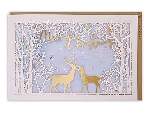 Clintons: Weihnachtskarte "Deer In Trees", Lasercut von Clintons