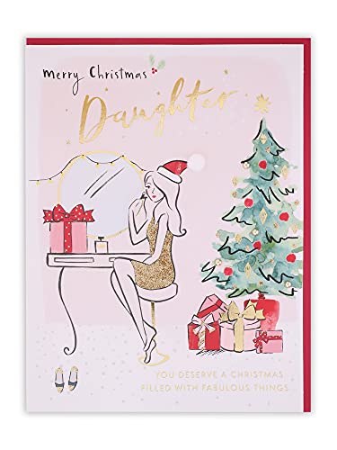 Clintons: Weihnachtskarte für Tochter mit Aufschrift "Girl At Dressing Table Daughter" von Clintons