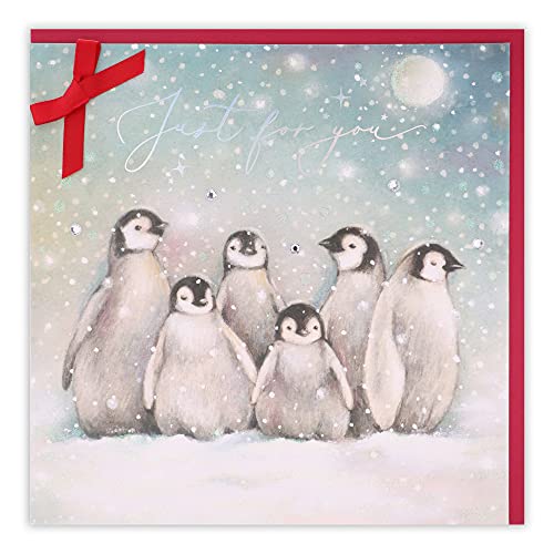 Clintons: Weihnachtskarte mit Pinguin-Gruppe von Clintons