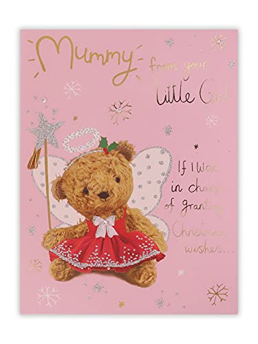 Clintons: Weihnachtskarte mit Tutu-Teddy auf rosa Mummy From Daughter von Clintons