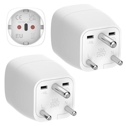 2 Stück Reiseadapter für Indien,Reisestecker Indien,Deutschland nach Indien,Reisestecker Typ D,Adapter Indien, Adapter India,Steckdosenadapter Stromadapter für India,Nepal,Pakistan 2 Stück Reiseadapter für Indien,Reisestecker Indien,Deutschland nach Indien,Reisestecker Typ D,Adapter Indien, Adapter India,Steckdosenadapter Stromadapter für India,Nepal,Pakistan von Clomnpe