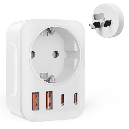 Adapter Australien，5 in 1 Reiseadapter Australien mit 2 USB 2, USB C(3.4A) und 1 AC, Adapter Australien Deutschland Stecker, Type I Reisestecker für Australien China, Argentinien, Neuseeland von Clomnpe