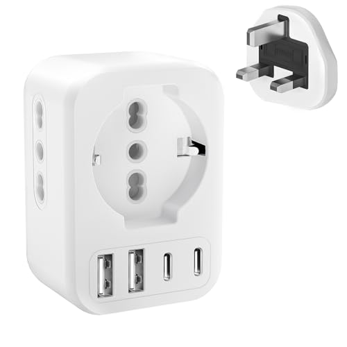 UK Adapter,7 in 1 Reiseadapter UK Adapter England Deutschland Stecker mit 2 USB C und 2 USB A,2500W Steckdosenadapter England mit mit 2 IT +1 Schuko,Adapter UK,Adapter England,Reiseadapter Typ G Plug UK Adapter,7 in 1 Reiseadapter UK Adapter England Deutschland Stecker mit 2 USB C und 2 USB A,2500W Steckdosenadapter England mit mit 2 IT +1 Schuko,Adapter UK,Adapter England,Reiseadapter Typ G Plug von Clomnpe
