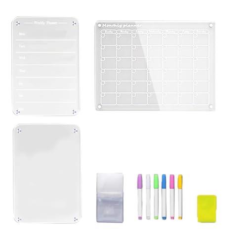 Closer 1 Set magnetischer Acryl-Kalender für Kühlschrank, trocken abwischbare Tafel, Kalender, Acryl von Closer