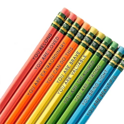 Closer Affirmation Bleistift-Set 2023, inspirierende Bleistifte mit motivierenden Sprüchen, Holz, Motivationsstifte, mehrfarbig, 19 x 1 x 1 cm von Closer