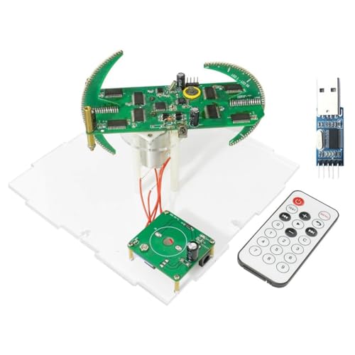 Closer Zweiachsiges SphäRisches Rotierendes LED-Kit, Farbuhranzeige, Fernbedienung, Mikrocontroller, DIY-Elektronik mit Downloader von Closer