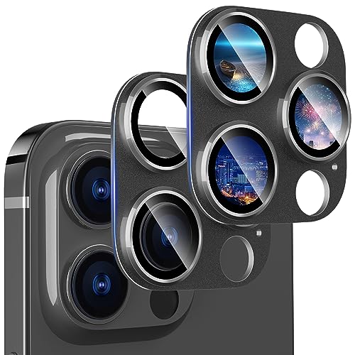 CloudValley [2 Stück Kameraschutz für iPhone 15 Pro/iPhone 15 Pro Max Kamera Schutz, Ultra-Klar Schutzfolie Kratzfest [Voller Deckungsgrad] 9H Härte HD Camera Protector, Titan Schwarz von CloudValley
