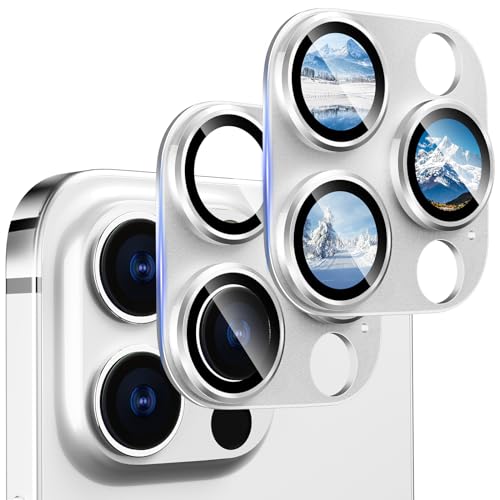 CloudValley [2 Stück Kameraschutz für iPhone 15 Pro/iPhone 15 Pro Max Kamera Schutz, Ultra-Klar Schutzfolie Kratzfest [Voller Deckungsgrad] 9H Härte HD Camera Protector, Titan Weiß von CloudValley