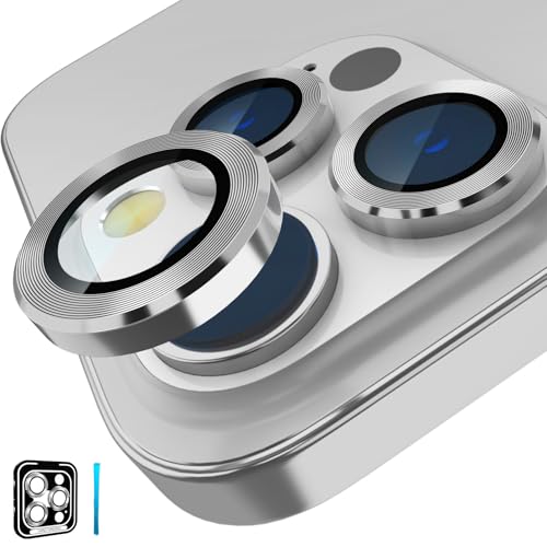 CloudValley Kamera Schutz Kompatibel mit iPhone 14 Pro/iPhone 14 Pro Max, Kameraschutz Glas HD Klar Camera Protector, Kamera Schutzfolie, Silber von CloudValley