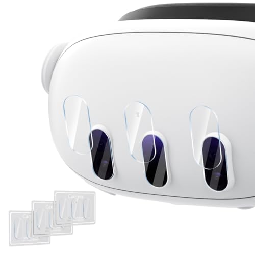 CloudValley Kameraschutz Kompatibel mit Meta Quest 3 Kamera Glass, Camera Protector HD Klar Camera Schutzfolie Linsenschutz, Blasenfrei Gehärtetes Glas für Oculus Quest 3 VR Zubehör, 3 * 3 Stück von CloudValley