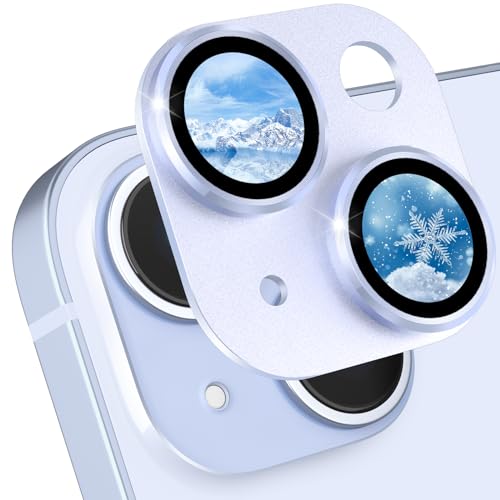 CloudValley Kameraschutz für iPhone 15/iPhone 15 Plus Kamera Schutz, Ultra-Klar Schutzfolie Kratzfest [Voller Deckungsgrad] 9H Härte HD Camera Protector, Blau von CloudValley