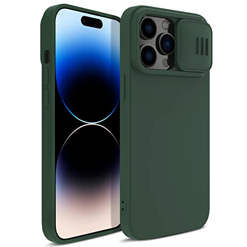 CloudValley Liquid Silikon Case für iPhone 14 Pro 6.1" mit Kameraschutz Hülle, Stoßfeste Hochwertiges Silicone Schutzhülle, [Mikrofaser Futter], Handyhülle für iPhone 14 Pro 2022, Mitternachtsgrün von CloudValley