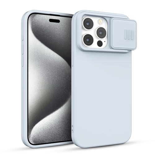 CloudValley Liquid Silikon Case für iPhone 15 Pro 6.1" mit Kameraschutz Hülle, Stoßfeste Hochwertiges Silicone Schutzhülle, [Mikrofaser Futter], Handyhülle für iPhone 15 Pro 2023,Grau von CloudValley