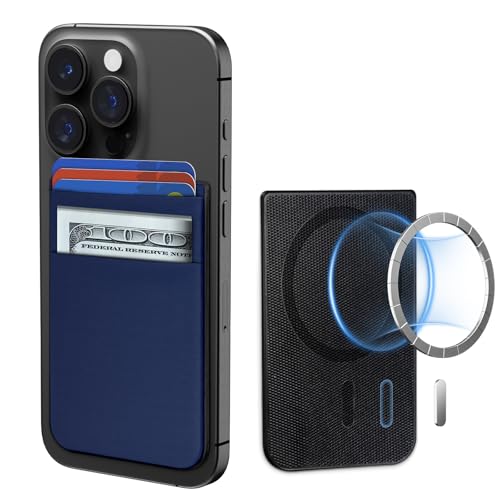 CloudValley für MagSafe Wallet, 5 Karten Halter, Kartenkalter für iPhone 16/15/ 14/13/ 12 Serie, Card Holder Magnetische Magnet Hülle Zubehör, Blau von CloudValley