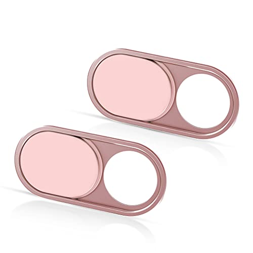 CloudValley Metall Webcam Abdeckung, 0.6mm Ultra-Dünn Metall Slider Kamera Cover Zubehör für Laptop, MacBook Pro*, MacBook Air, iPad Air, Handy, Tablet, Mac, PC, 2 Rosa von CloudValley