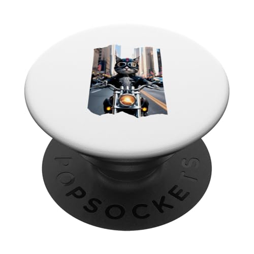 Biker Cat PopSockets Klebender PopGrip von Cloudcoast.store