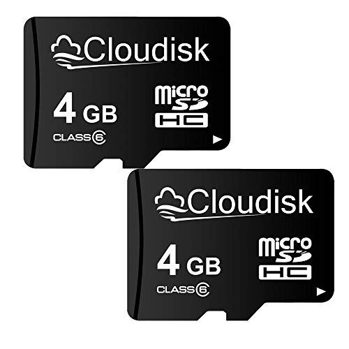 Cloudisk 2Pack 4GB Micro SD Karte MicroSD Speicherkarte Klasse 6 mit SD Adapter (2Pack 4 GB) von Cloudisk