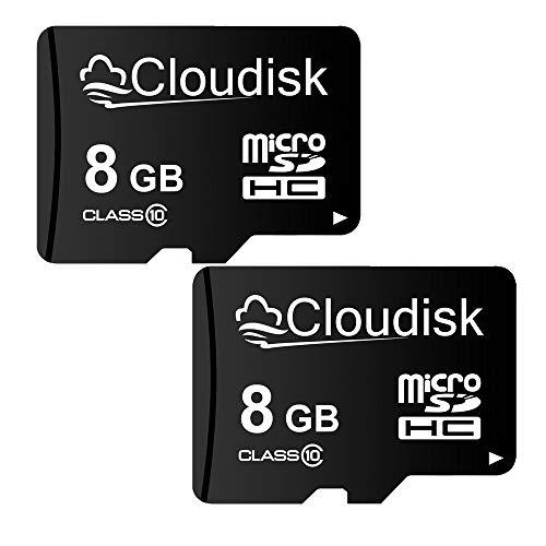 Cloudisk 2Pack 8GB Micro SD Karte MicroSD Speicherkarte Klasse 10 mit SD Adapter (2 Pack 8 GB) von Cloudisk