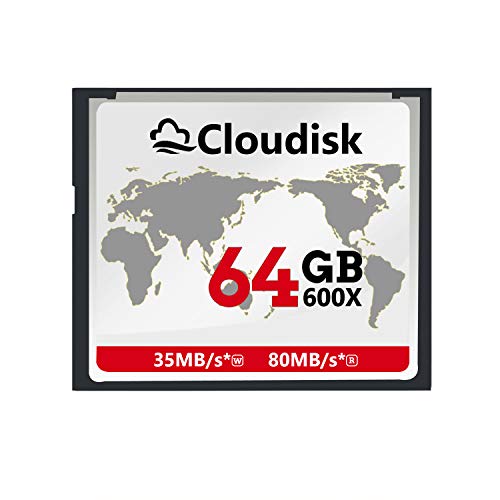 Cloudisk Compact Flash Card 64GB 533X CF 2.0 Kartenleistung für DSLR Kamera, Vintage Digitalkamera und Industrie Ausrüstung (64GB CompactFlash) von Cloudisk