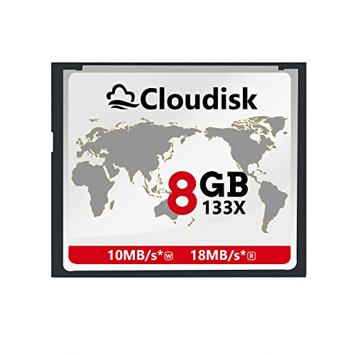 Cloudisk Compact Flash Card 8GB CF 2.0 Kartenleistung für DSLR Kamera, Vintage Digitalkamera und Industrie Ausrüstung (8GB CompactFlash) von Cloudisk