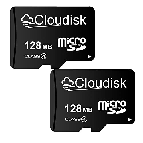 Cloudisk Micro SD-Karte mit Kleiner Kapazität, 2 Stück, 128 MB (Nicht GB) mit MicroSD-Adapter, MicroSD-Speicherkarte für kleine Datendateien, Werbung oder Verkaufsförderung (zu klein für alle Videos) von Cloudisk