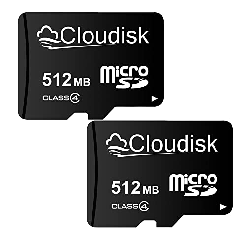 Cloudisk Micro SD-Karte mit Kleiner Kapazität, 2 Stück, 512 MB (Nicht GB) mit MicroSD-Adapter, MicroSD-Speicherkarte für kleine Datendateien, Werbung oder Verkaufsförderung (zu klein für alle Videos) von Cloudisk