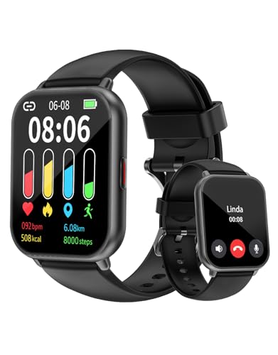 Smartwatch Damen Herren mit Bluetooth Telefonfunktion,1.85'' HD Display Fitness Tracker,Smart Watch Fitnessuhr mit Schrittzähler 110+ Sportmodi Herzfrequenz Schlafmonitor kompatibel für iOS Android von Cloudpoem