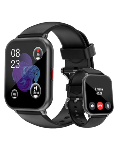 Smartwatch Damen Herren mit Bluetooth Telefonfunktion,1.85'' HD Display Fitness Tracker,Smart Watch Fitnessuhr mit Schrittzähler 110+ Sportmodi Herzfrequenz Schlafmonitor kompatibel für iOS Android von Cloudpoem