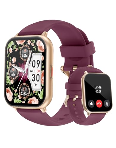 Smartwatch Damen Herren mit Bluetooth Telefonfunktion,1.85'' HD Display Fitness Tracker,Smart Watch Fitnessuhr mit Schrittzähler 110+ Sportmodi Herzfrequenz Schlafmonitor kompatibel für iOS Android von Cloudpoem