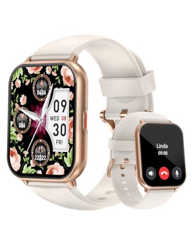Smartwatch Damen Herren mit Bluetooth Telefonfunktion,1.85'' HD Display Fitness Tracker,Smart Watch Fitnessuhr mit Schrittzähler 110+ Sportmodi Herzfrequenz Schlafmonitor kompatibel für iOS Android von Cloudpoem