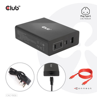 CLUB3D Travel Charger 132W GAN technology, Four port USB Type-A and -C, Power Delivery(PD) 3.0 Support von Club 3D