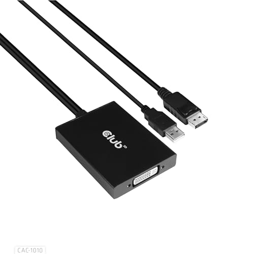 Club 3D CAC-1010 DisplayPort auf DVI Dual-Link DVI-D aktiver Adapter für Ihren Monitor/Display - USB A Powered - 2560x1600 Auflösung HDCP unterstützt Nicht für Apple Cinema Monitore, schwarz von Club 3D