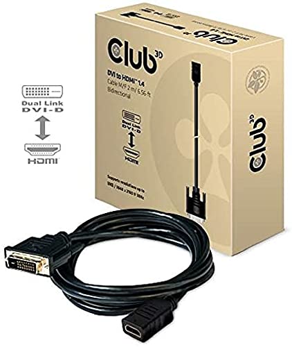Club 3D HDMI Adapterkabel 2m HDMI zu DVI-D bidirektional schwarz CAC-1211 von Club 3D