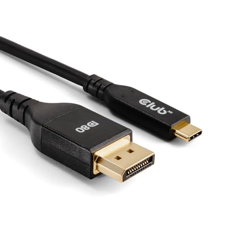 Club3D CAC-1559 USB Typ-C auf DisplayPort DP80 bidirektionales VESA zertifiziertes Kabel 1m von Club 3D