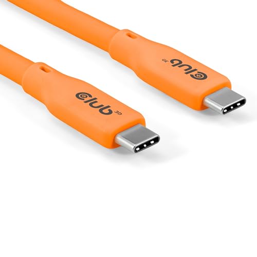 Club3D CAC-3000 USB4 Gen2x2 Type-C Bi-Direktional orange 4K60Hz, Data 20Gbps, PD 240W(48V/5A) EPR M/M 2m Orange von Club 3D