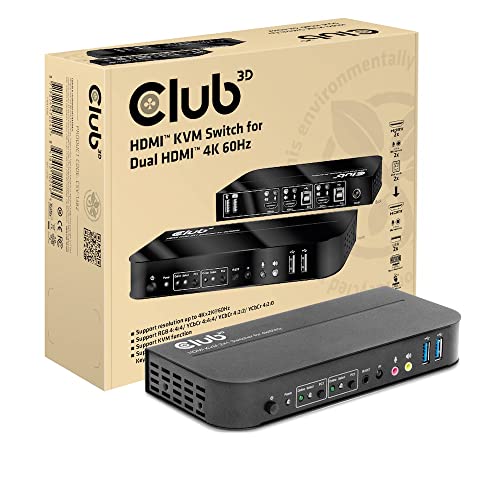 Club3D CSV-1382 HDMI™ KVM Switch für Dual HDMI™ 4K60Hz von Club 3D