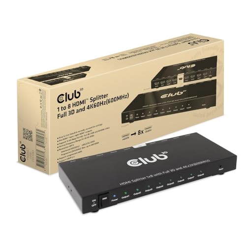 Club3D CSV-1383 1 auf 8 HDMI™ Splitter Full 3D und 4K60Hz(600MHz) von Club 3D