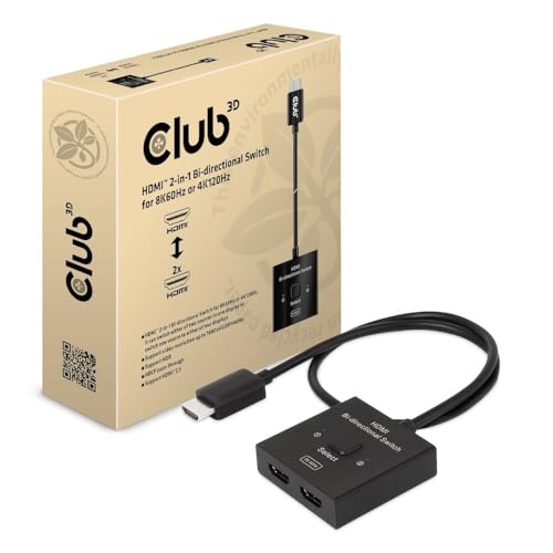 Club3D CSV-1384 HDMI™ 2-in-1 bi-direktionaler Switch für 8K60Hz oder 4K120Hz von Club 3D