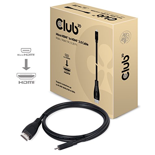 Club3D Kabel MicroHDMI > HDMI 2.0 1m 4K@60Hz St/St retail von Club 3D